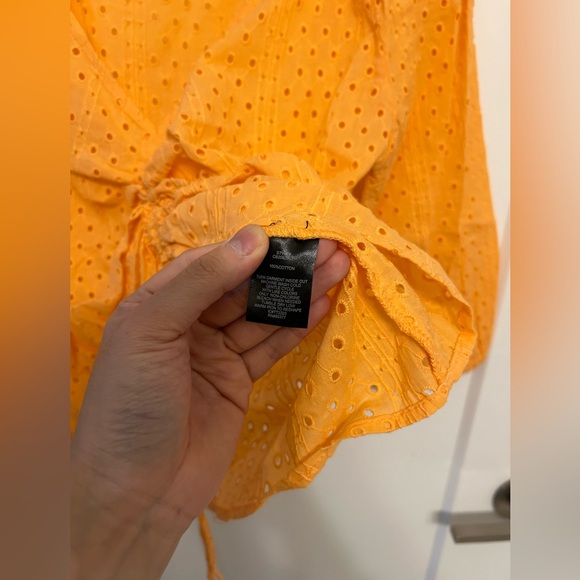 Sanctuary Washed Melon Eyelet Drawstring Blouse - Picture 6 of 7